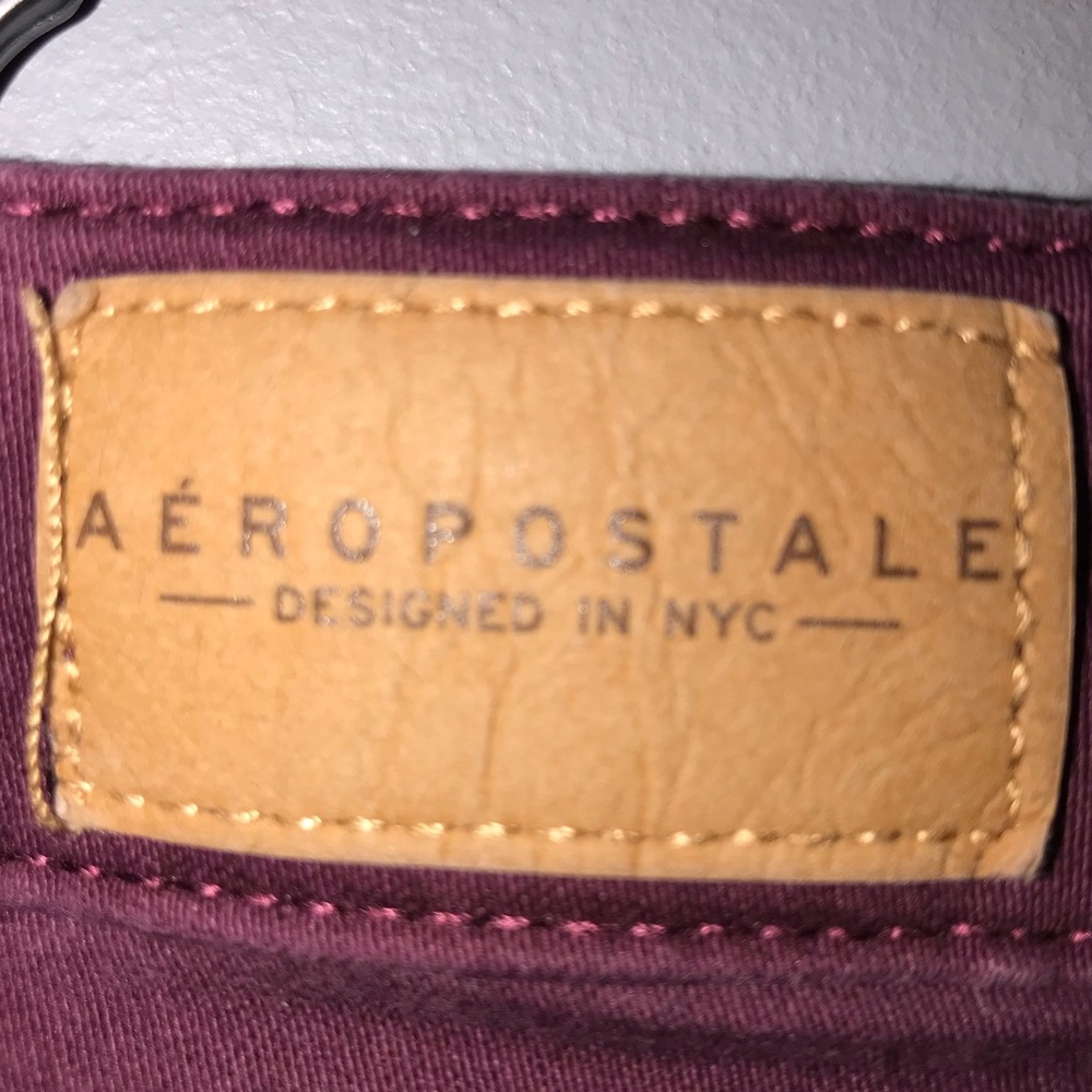 Sale! ASU AEROPOSTALE Maroon/Burgundy Jean Shorts size 4 - Picture 3 of 4